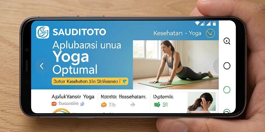 Antarmuka aplikasi SAUDITOTO menampilkan sesi yoga yang interaktif dan mudah dipahami.