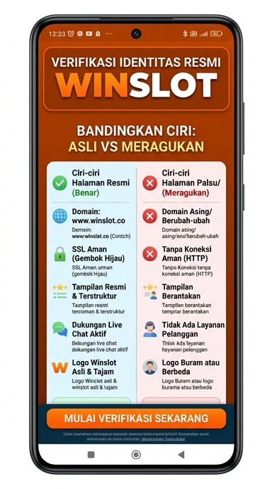Tampilan kanal resmi winslot